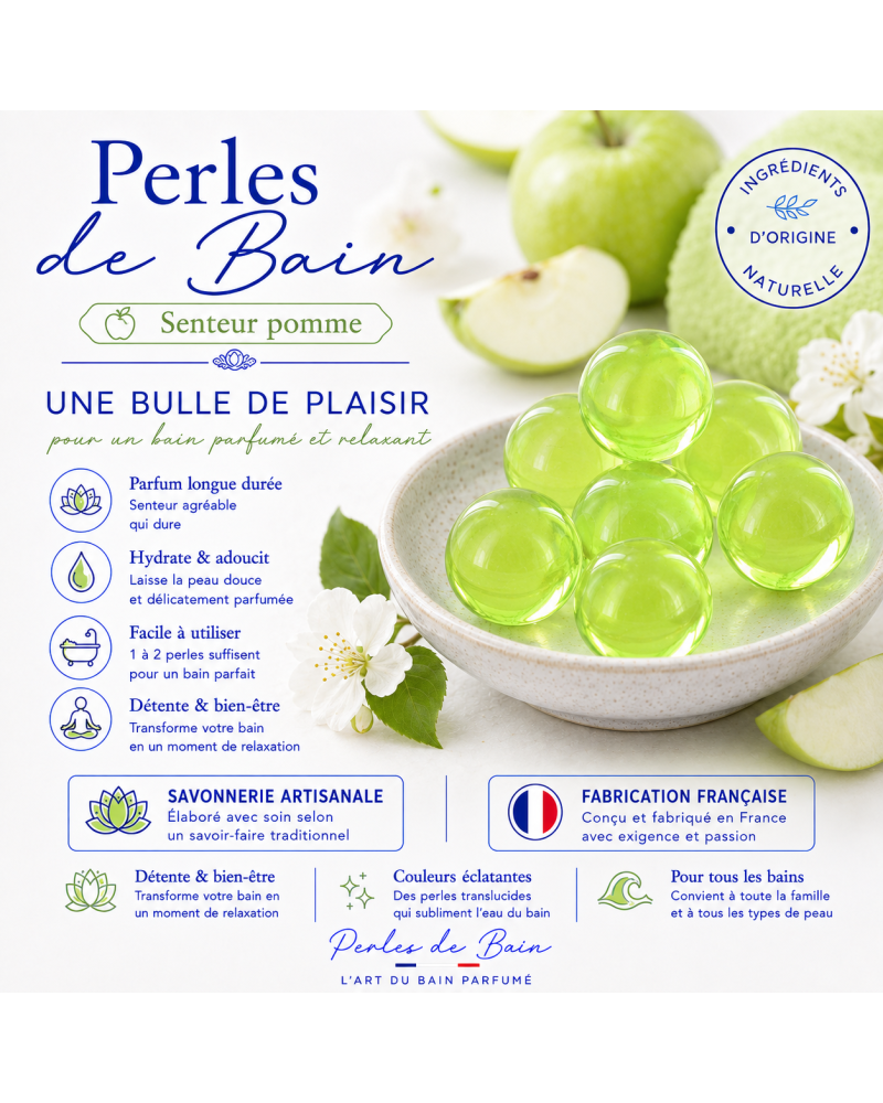 Lot de 6 perles de bain senteur Pomme