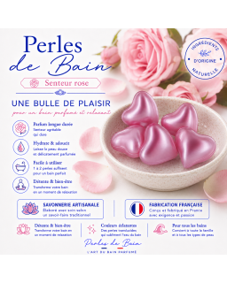 Perles de bain en forme de cœur – Senteur Rose