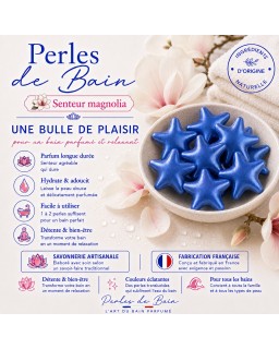 Perles de bain en forme d’étoile – Senteur Magnolia