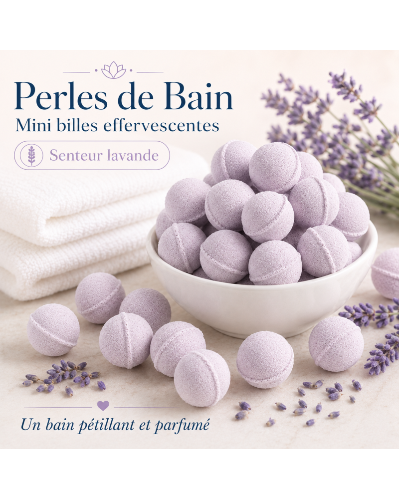 Mini billes effervescentes pour le bain – Senteur Lavande