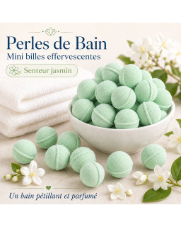 Mini billes effervescentes pour le bain – Senteur Jasmin