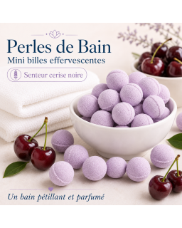 Mini billes effervescentes pour le bain – Senteur Cerise noire