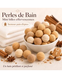 Mini billes effervescentes pour le bain – Senteur Pain d’épice