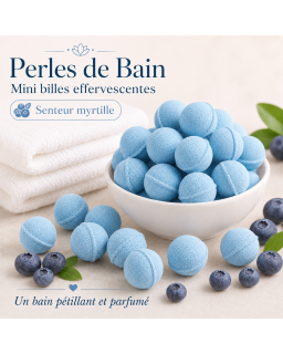 Mini billes effervescentes pour le bain – Senteur Myrtille