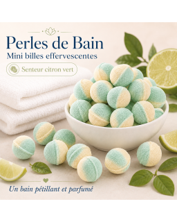 Mini billes effervescentes pour le bain – Senteur Citron vert