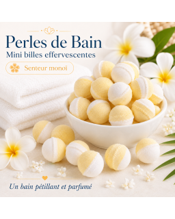 Mini billes effervescentes pour le bain – Senteur Monoï