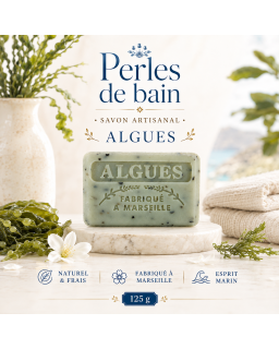 Savon de Marseille 125 g Algues – Perles de Bain