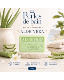 Savon de Marseille 125 g Aloé Véra – Perles de Bain