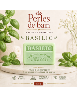 Savon de Marseille 125 g Basilic – Perles de Bain