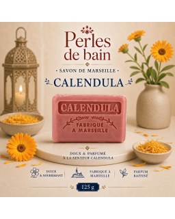 Savon de Marseille 125 g Calendula – Perles de Bain