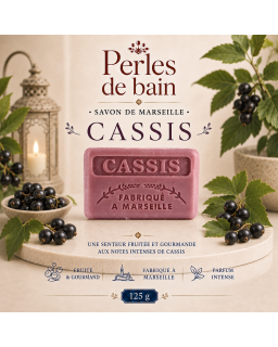 Savon de Marseille 125 g Cassis – Perles de Bain