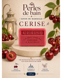 Savon de Marseille 125 g Cerise – Perles de Bain