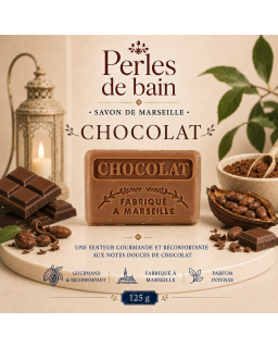 Savon de Marseille 125 g Chocolat – Perles de Bain