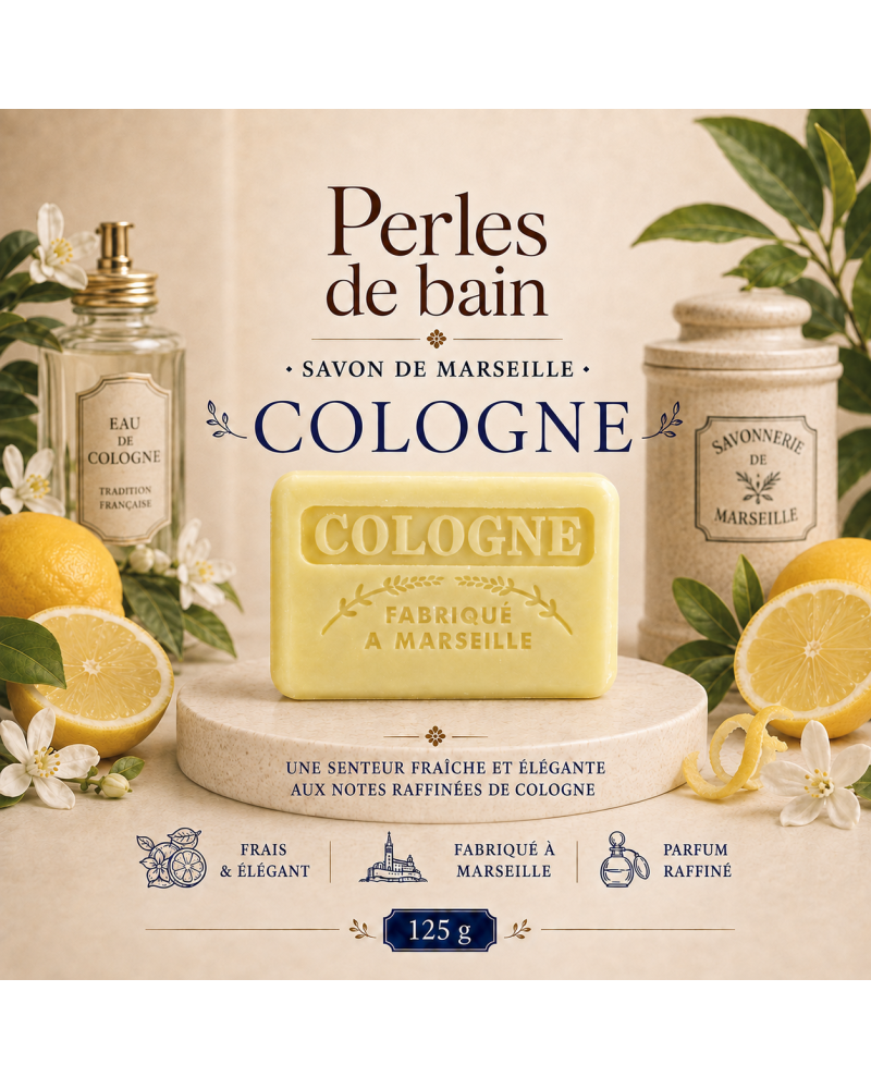 Savon de Marseille 125 g Cologne – Perles de Bain