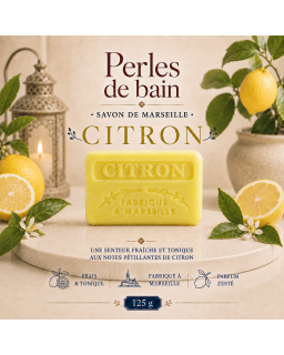 Savon de Marseille 125 g Citron – Perles de Bain