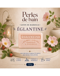 Savon de Marseille 125 g Églantine – Perles de Bain