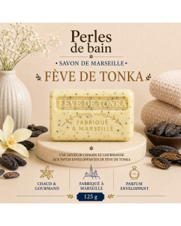 Savon de Marseille 125 g Fève de Tonka – Perles de Bain