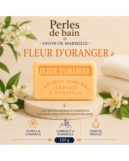 Savon de Marseille 125 g Fleur d’Oranger – Perles de Bain