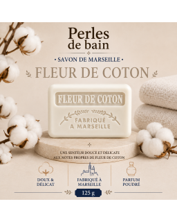 Savon de Marseille 125 g Fleur de Coton – Perles de Bain