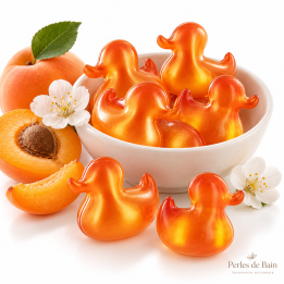 Perles de bain en forme de canard – Senteur Abricot