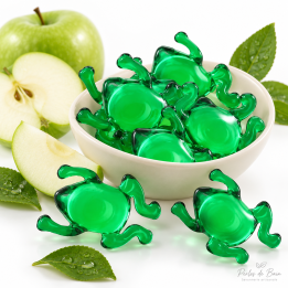 Perles de bain en forme de grenouille – Senteur Pomme