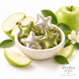 Perles de bain en forme d’étoile – Senteur Pomme