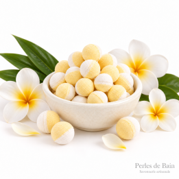 Mini billes effervescentes pour le bain – Senteur Monoï