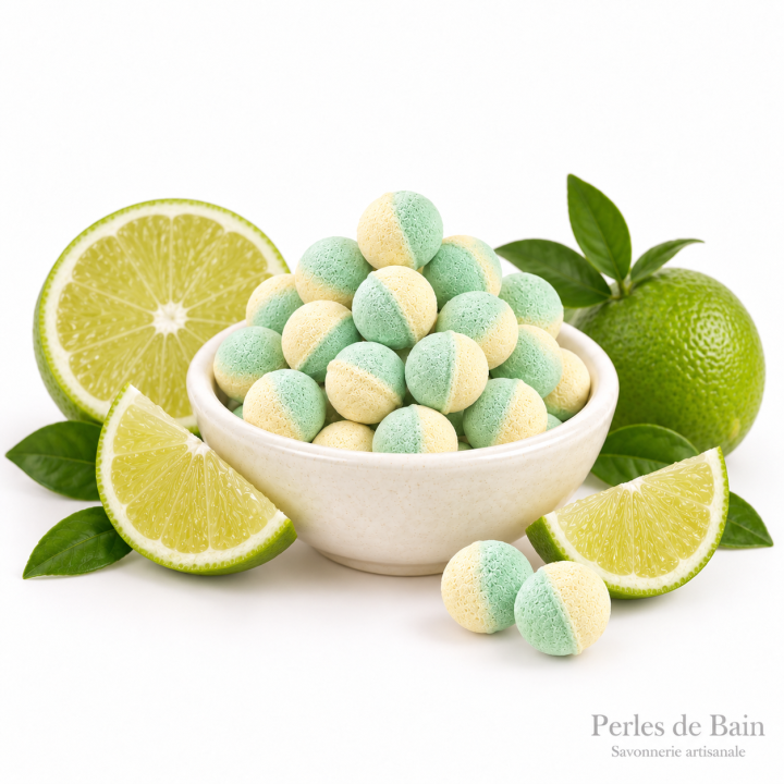 Mini billes effervescentes pour le bain – Senteur Citron vert