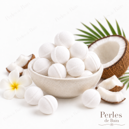 Mini billes effervescentes pour le bain – Senteur Coco