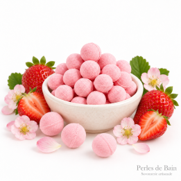 Mini billes effervescentes pour le bain – Senteur Fraise