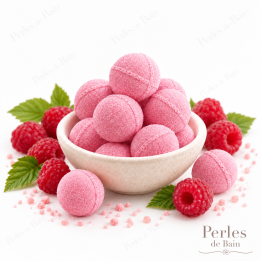 Mini billes effervescentes pour le bain – Senteur Framboise