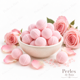 Mini billes effervescentes pour le bain – Senteur Rose