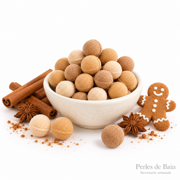 Mini billes effervescentes pour le bain – Senteur Pain d’épice