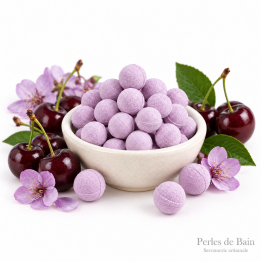 Mini billes effervescentes pour le bain – Senteur Cerise noire