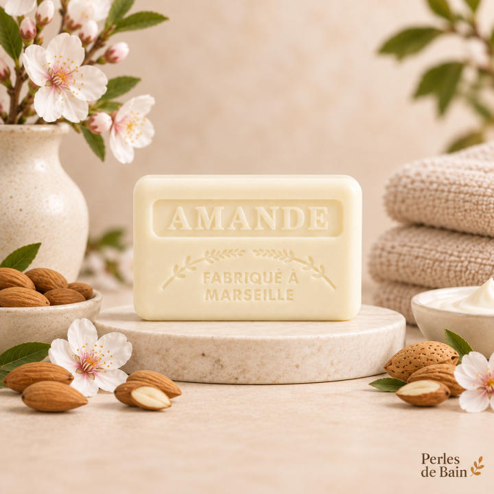 Savon de Marseille 125 g Amande – Perles de Bain