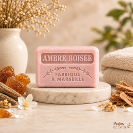 Savon de Marseille 125 g Ambre boisée – Perles de Bain