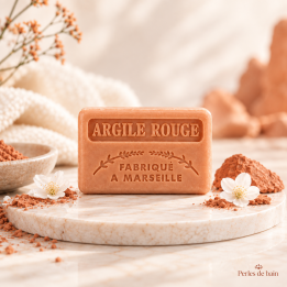 Savon de Marseille 125 g Argile rouge – Perles de Bain
