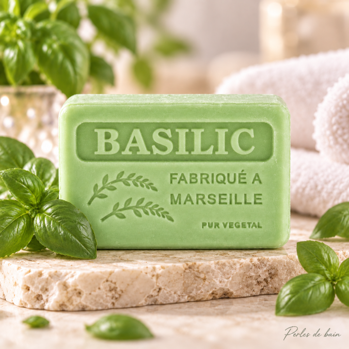 Savon de Marseille 125 g Basilic – Perles de Bain