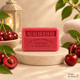 Savon de Marseille 125 g Cerise – Perles de Bain