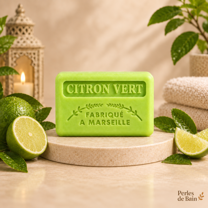 Savon de Marseille 125 g Citron Vert – Perles de Bain