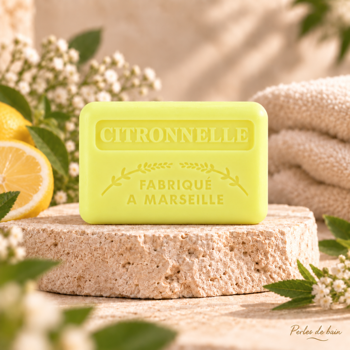 Savon de Marseille 125 g Citronnelle – Perles de Bain