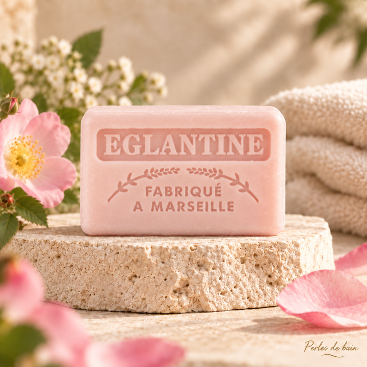 Savon de Marseille 125 g Églantine – Perles de Bain