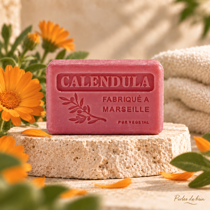Savon de Marseille 100 g Calendula – Perles de Bain