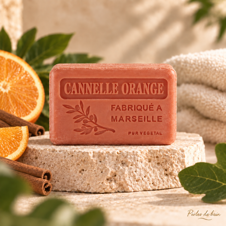Savon de Marseille Cannelle Orange 100 g | Perles de Bain