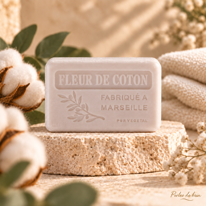 Savon de Marseille 100 g Fleur de Coton - Perles de bain