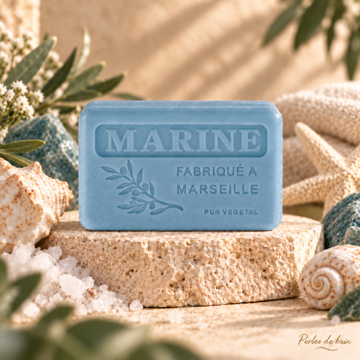 Savon de Marseille 100 g Marine - Perles de bain