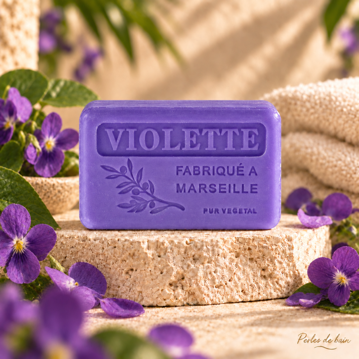 Savon de Marseille 100 g Violette – Perles de bain