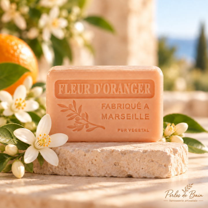 Savon de Marseille 100 g Fleur d’Oranger – Perles de bain