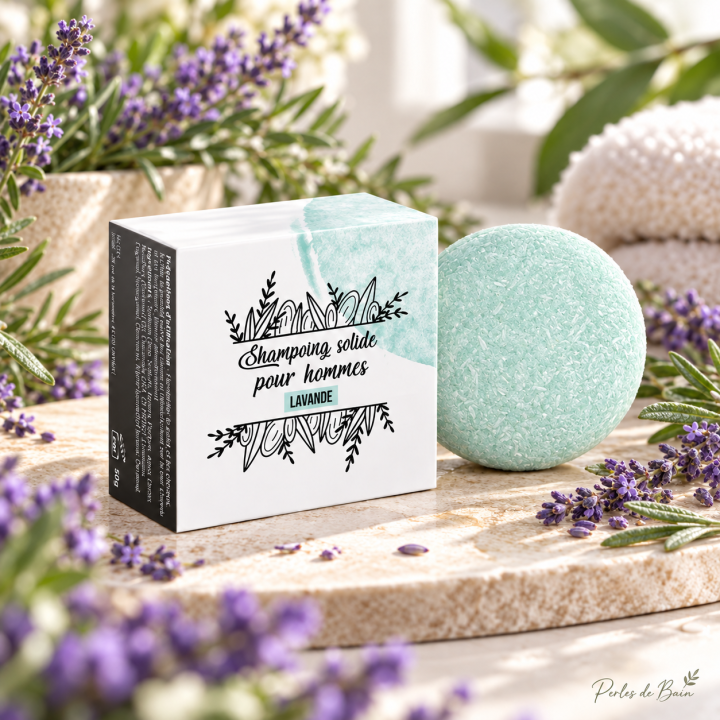 Shampoing solide pour hommes Lavande 50 g – Perles de Bain