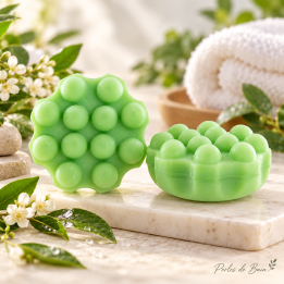 Shampoing solide massant cheveux délicats Thé vert 50 g – Perles de Bain